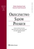 : Orzecznictwo Sądów Polskich - 2/2022