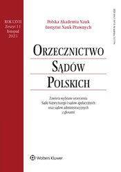 : Orzecznictwo Sądów Polskich - e-wydanie – 11/2023