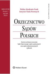 : Orzecznictwo Sądów Polskich - e-wydanie – 1/2024