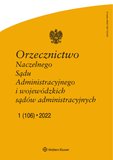 : Orzecznictwo Naczelnego Sądu Administracyjnego i WSA - 1/2022