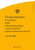 : Orzecznictwo Naczelnego Sądu Administracyjnego i WSA - 2/2023