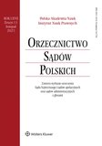 : Orzecznictwo Sądów Polskich - 11/2023