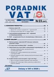: Poradnik VAT - e-wydania – 23/2025