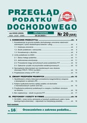 : Przegląd Podatku Dochodowego - e-wydania – 20/2025